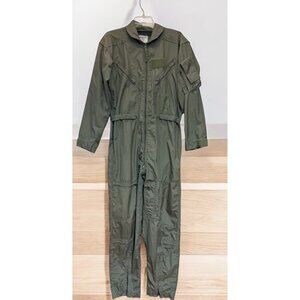 Flight Suit Flyer Coveralls Mens 40R  Sage Green Military FR Summer Lajas Indus.